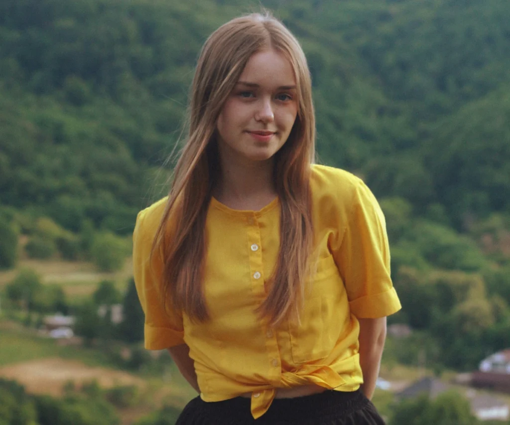 woman in yellow