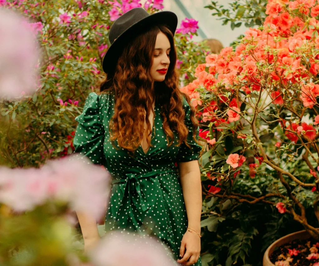 woman with flowers