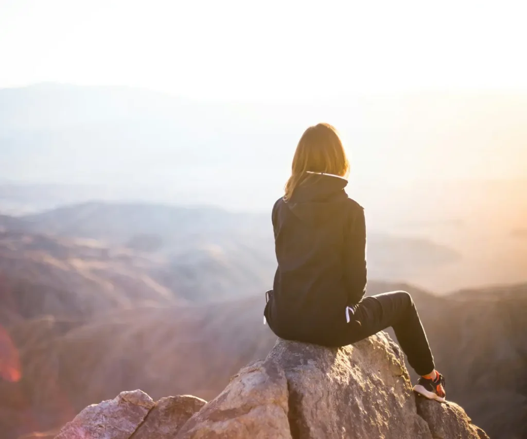 woman on rock
