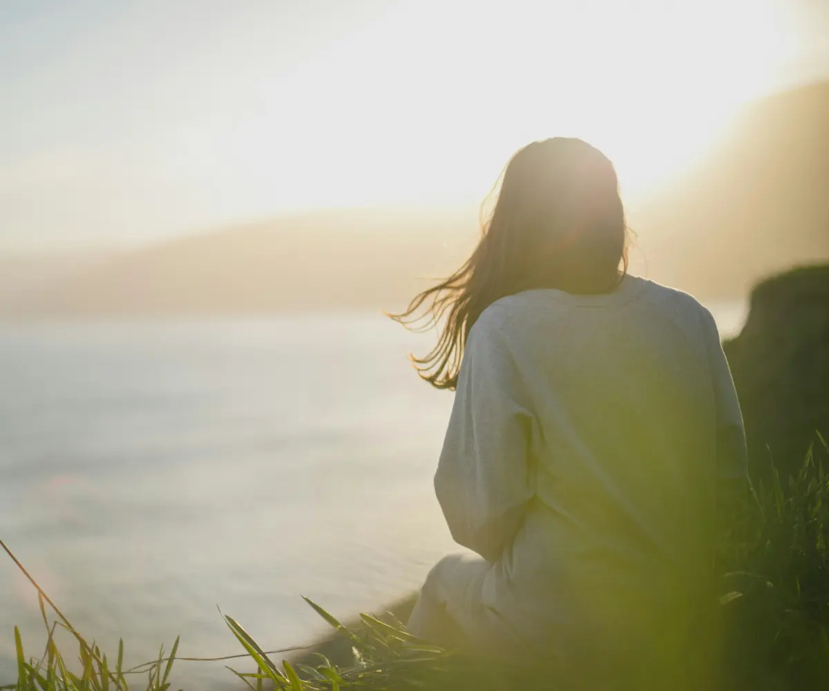 woman in sunrise