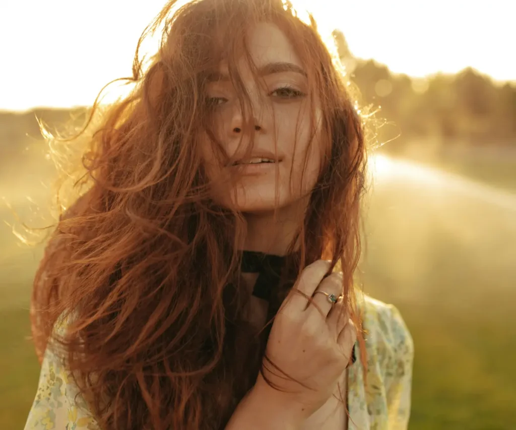 woman in sunrise
