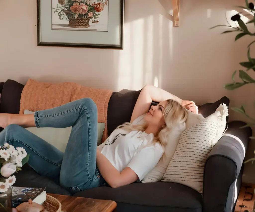 woman on couch