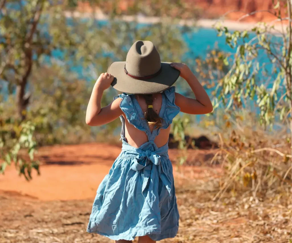 woman in blue dress