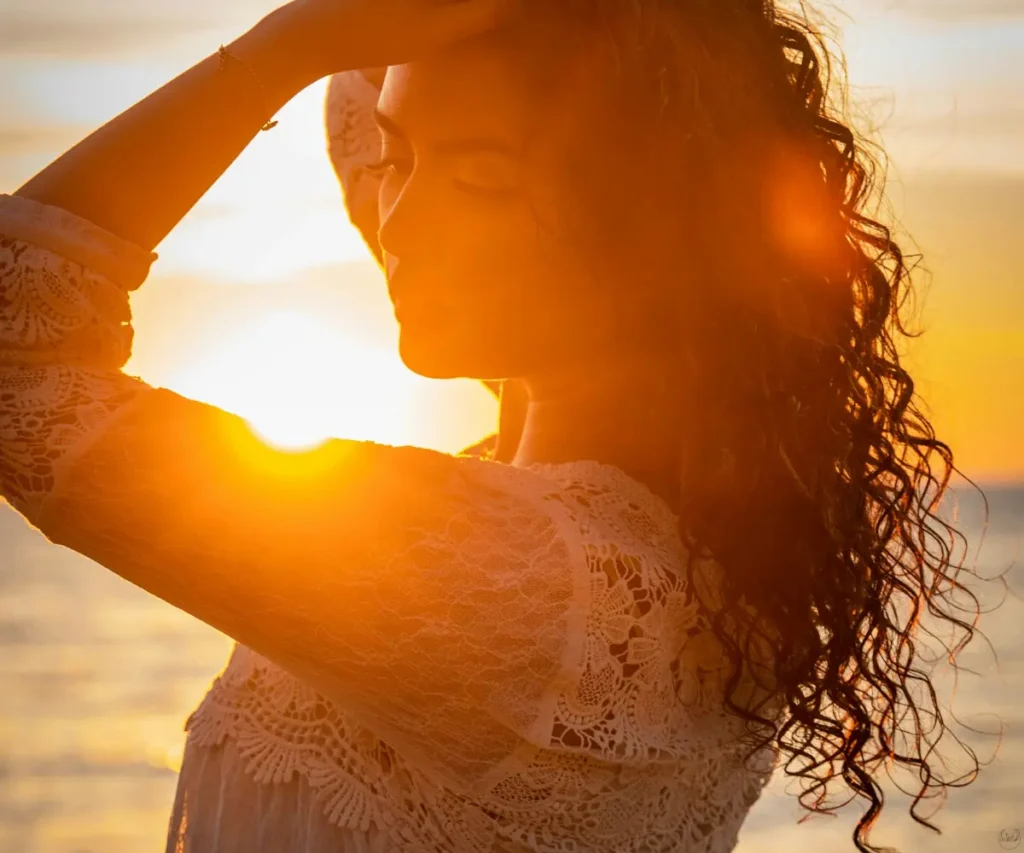 woman in sunset