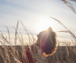 woman in grass