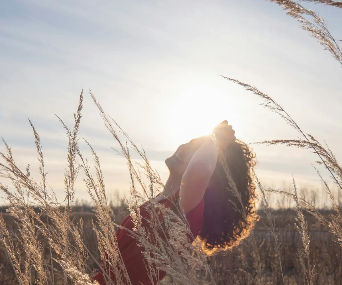 woman in grass