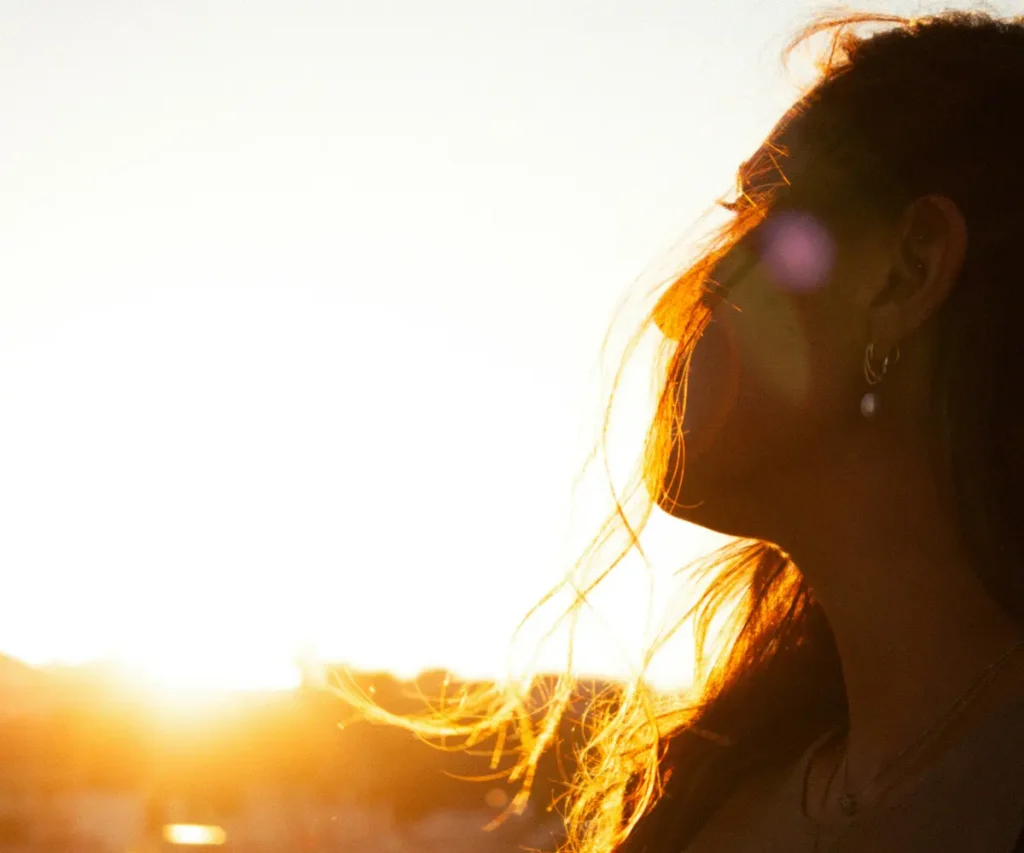 woman in sunset