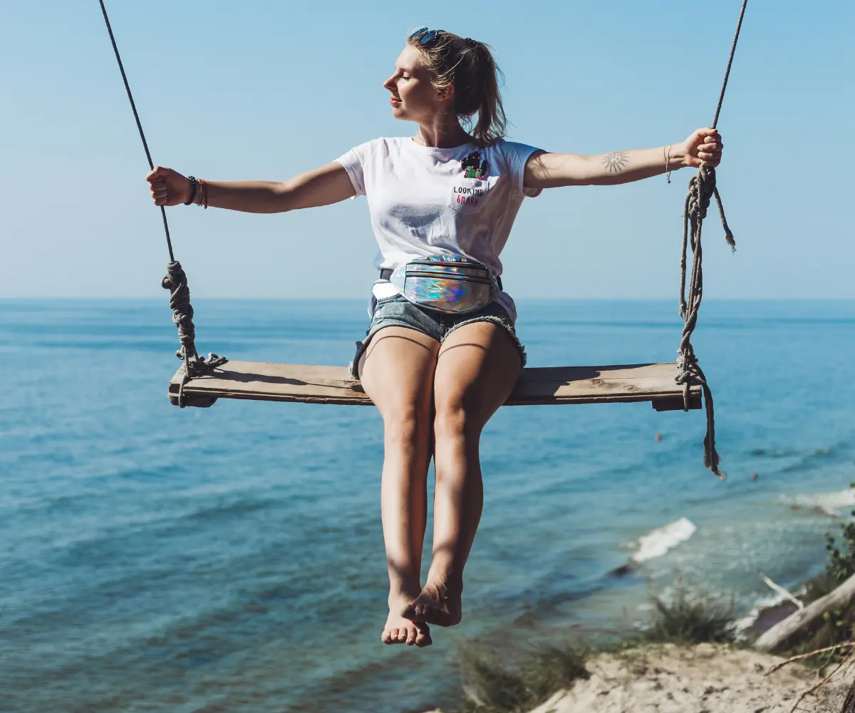 woman on swing