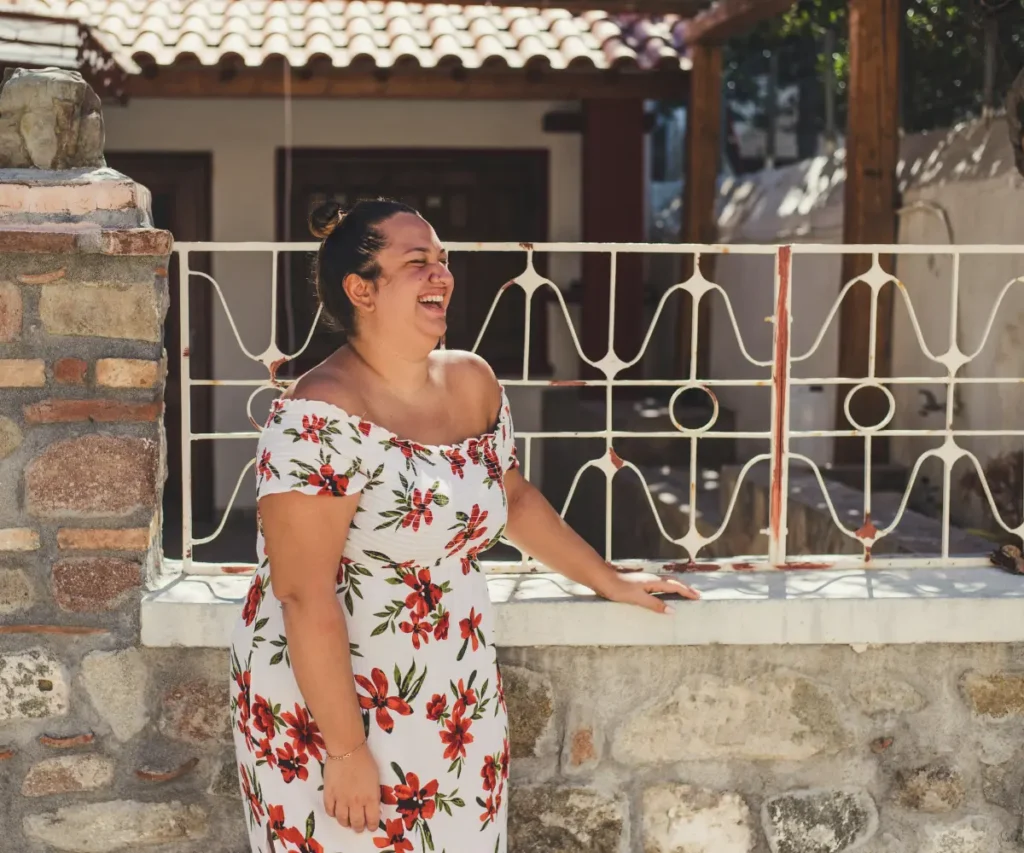woman in summer dress